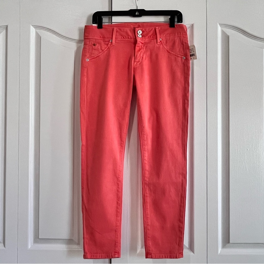 Hudson + Pop Collin skinny crop coral Jeans 28